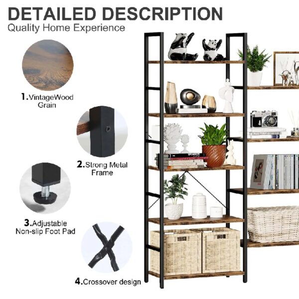 3 Tier Bookshelf, Industrial Small Bookcase Storage Organizer for Living Room, Bedroom
