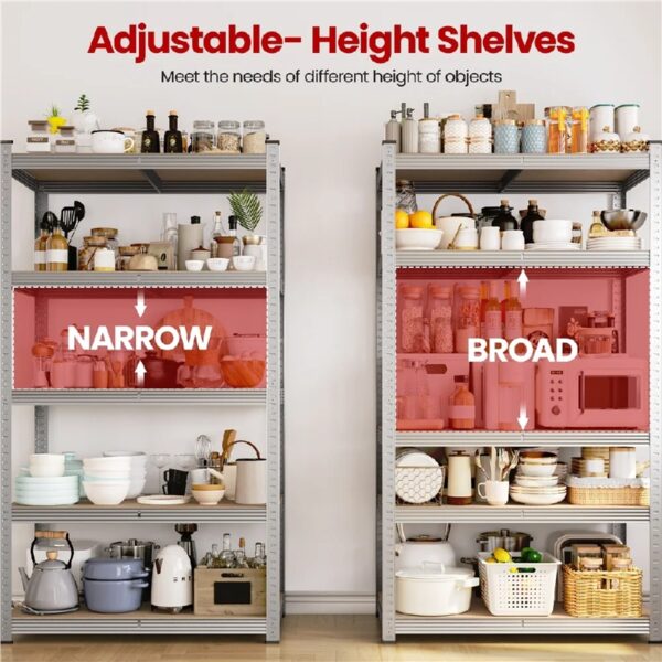 5-Tier Metal Boltless & Adjustable Storage Rack, Blue