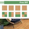 10PCS Interlocking Deck Tiles Plastic Waterproof Outdoor Flooring 12