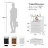 Nightstand,Vertical Dresser with Fabric Chest of Drawers & Storage for Bedroom,Living Room,White