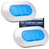 Oblong LED Courtesy Light, Boat Accent Lights, Marine Light for Boat Interior, Deck, Cockpit, Blue LED, IP67 Waterproof, 12V, for Pontoon, Fishing Boat, Yacht, RVs - 2-Pack- FO4138-M2