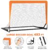 Kids Soccer Goal for Backyard, 4X3 ft Toddler Soccer Nets Training Equipment with Soccer Ball and 10 Soccer Cones, Portable Pop Up Soccer Set for Kids and Youth Games and Training Goals
