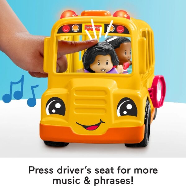 Little People School Bus Musical Toddler Toy Vehicle with 2 Figures