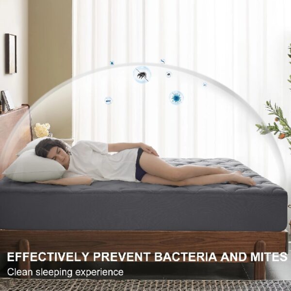 Queen Mattress Pad, Quilted Fitted Mattress Topper Protector, Cooling Breathable Bed Cover with 8-21