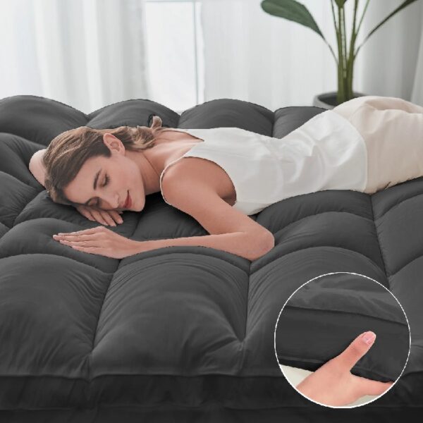 Extra Thick Queen Mattress Topper, Pillow top Mattress Pad for Deep Sleep, White