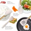 oannao Silicone Cooking Utensils Set - 446°F Heat Resistant Silicone Kitchen Utensils for Cooking,Kitchen Utensil Spatula Set w Wooden Handles,Holder, BPA FREE Gadgets for Non-Stick Cookware (Khaki)
