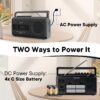 Cassette Player Boombox, Portable AM/FM Radio Stereo, Cassette Tape Player Recorder with Big Speaker and Earphone Jack, Battery Operated or AC Powered