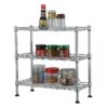 3 Tier Spice Storage Rack, Metal Wire Kitchen Shelving Unit ,18'' L x 8'' W x 18'' H