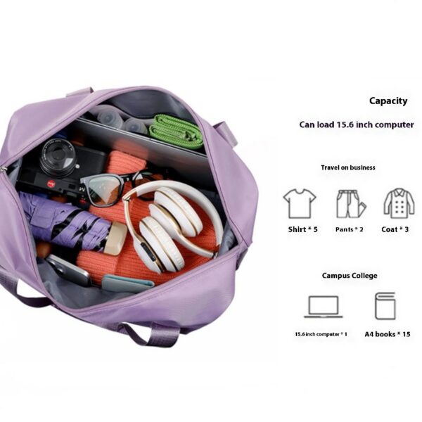 Expandable Luggage Bag With 360° Wheels Extra Large Capacity Wet/Dry Separation Ideal For Business Trips Gym Students And Travel
