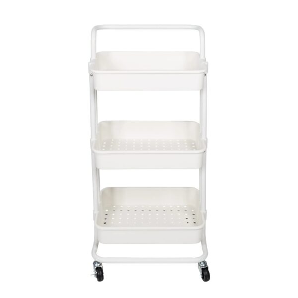 Honey-Can-Do 3-Tier Rolling Craft Cart with Handle, White