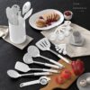Silicone Cooking Utensils Set - Heat Resistant Stainless Steel Kitchen Utensils, Baking Tools Kitchen Gadgets,Turner, Tongs,Spatula,Spoon,Brush,Whisk,Non-Stick, Dishwasher Safe,BPA FREE (Khaki)