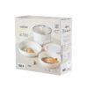 Nonstick Detachable Pots and Pans Set, 6 Pieces Induction Cookware Set, Oven/Dishwasher Safe, Easy for Storage, White Granite