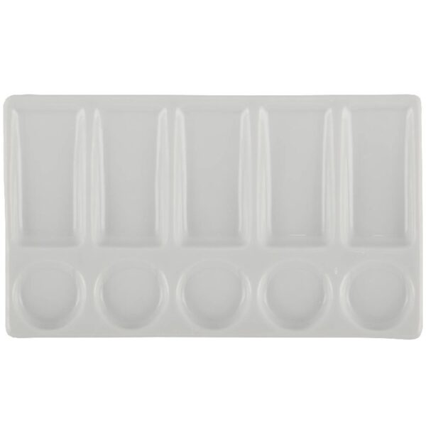 Creative Mark Glazed Stacking Style Nesting Palettes Porcelain Paint Palette Tray for Watercolor, Gouache, Color-Mixing - Paint Tray for Kids and Adults - 1 Pack