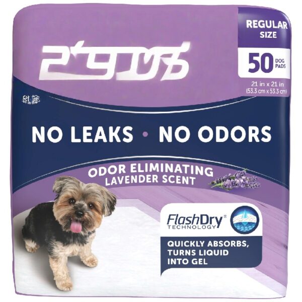 Hartz  Lavender Scent Odor-Eliminating Dog Pads, Regular Size, 21 in x 21 in, 50ct