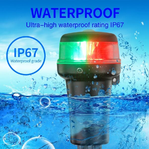 Marine Navigation Lights for Boats LED - Red/Green Battery Powered Nav Lights for Boats - Suction Mount, Swivel Base, 3-Mode Operation - 1NM Waterproof