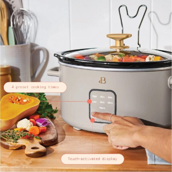 4Qt Slow Cooker with Touch-Activated Display, White Icing by Drew Barrymore