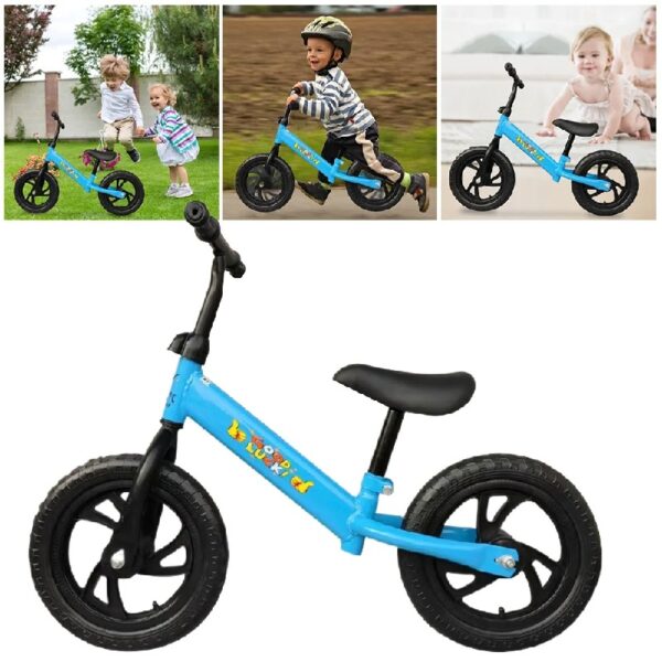 12 In Balance Bike for Kids 2-6 Years, Lightweight Toddler No Pedal Training Bike, Blue