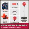Punching Bag with Boxing Gloves Boxing Bag for Kids Boxing Toy with Adjustable Stand for Boys and Girls Color Black and Red