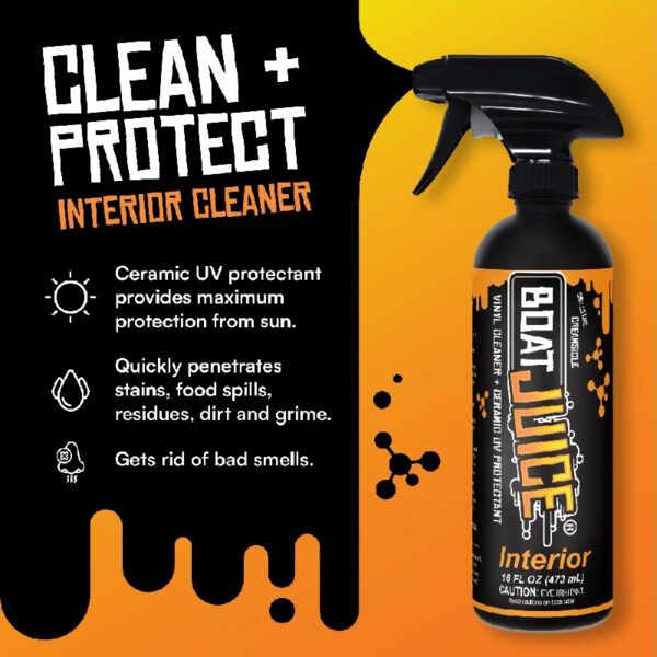 Juice Essentials Boat Cleaning Kit – Exterior Water Spot Remover, Interior Vinyl Cleaner & 2 Microfiber Towels – Marine Cleaning & Detailing Kit, Made in USA