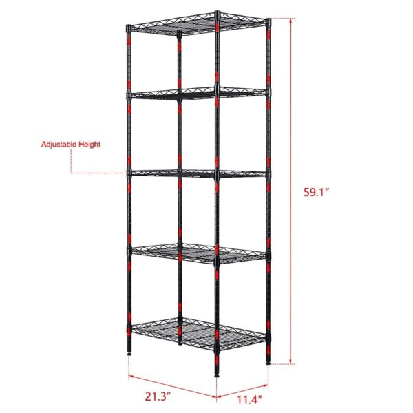 Wire Shelving 5 Tier Metal Storage Rack Shelf 5 Shelf Shelves Unit Kitchen