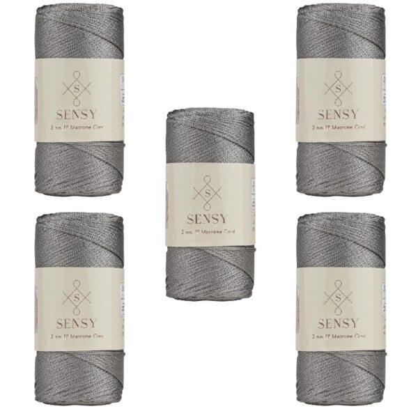 5 Skeins of Sensy Premium 2mm 251 Yards Polyester Rope 100% Polypropylene Cord Macrame Cord 2mm Crochet Bag Cord Macrame Rope Crochet Thread Gift for Knitter (Latte)