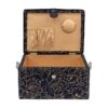 SINGER Large Premium Tackle Sewing Basket Navy Paisley Print with Notions Sewing Kit and Matching Pin Cushion