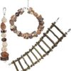 Exotic Nutrition Woodland Accessory Bundle - Natural Wood Chewing Cage Toys - Chinchilla, Hamster, Squirrel, Gerbil, & More Small Pets