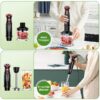 Immersion Hand Blender,5-in-1 1100W Multi-Function Handheld Stick Blender with 24-Speed, Stainless Steel Blades, Chopper, Beaker, 600ml, New Mixer Milk Frother for Baby Food/Smoothies/Puree