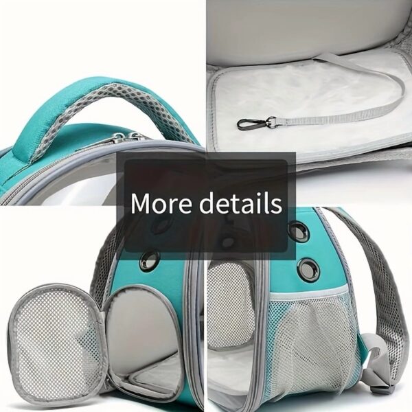 Transparent Pet Backpack Carrier - Lightweight PVC Ventilated Design for Small Animals (Hamsters, Guinea Pigs, Birds) - Secure Zipper & Comfort Straps