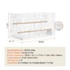 KFFKFF Avian Habitat, 18 inches, Compact Parakeet Enclosure, Robust Metallic Bird Mobility Enclosure, Portable Aviary with 2 Roosts & 2 Nourishment Bowls, Canary, Lovebird, White