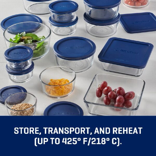 Hocking Glass Food Storage Containers with Lids, 30 Piece Set