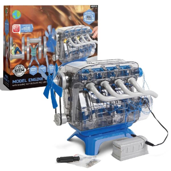 Discovery™ #Mindblown Model Engine Kit, with Moving Motor Parts And LED Lights
