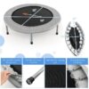36 Inch Mini Folding Trampoline Portable Recreational Fitness Rebounder, Foldable Mini Trampoline, Fitness Rebounder for Indoor Garden-Silver