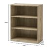 3-Shelf Bookcase with Adjustable Shelves, White
