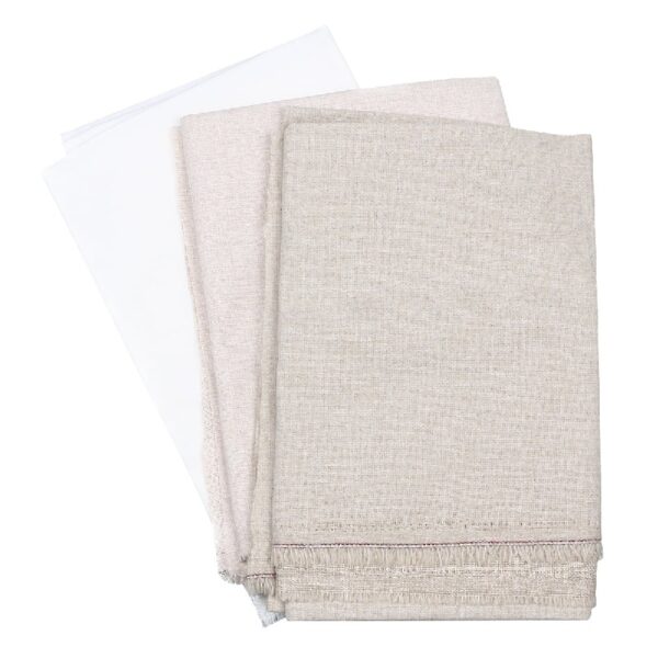 Himition 3pcs Clothing Linen Fabric DIY Solid Color Linen Cloth Fabric Beige White Light Beige