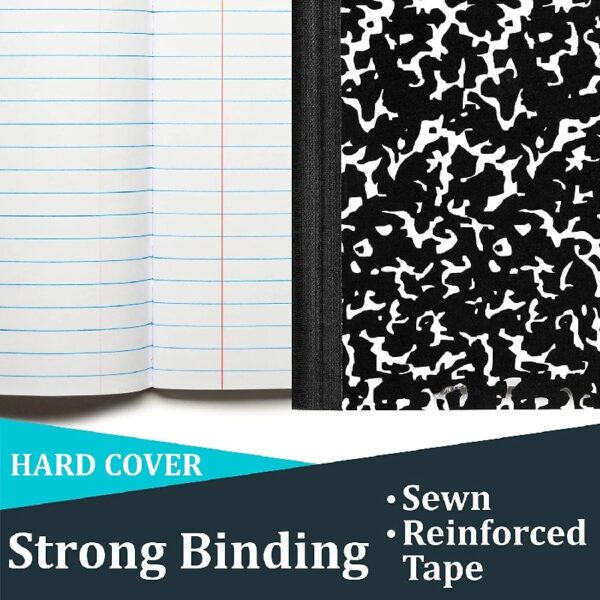 Composition Notebooks, College Ruled Composition Notebook, Hard Cover Marble Composition Notebook, 100 sheets, 200 Pages 12, College Ruled