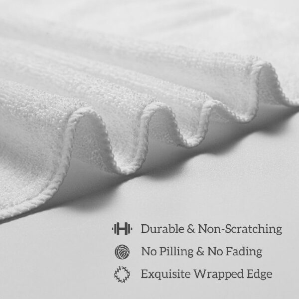 Microfiber Cleaning Cloth in White Color 14 in x 14 in, 30 Piece per Pack (White)