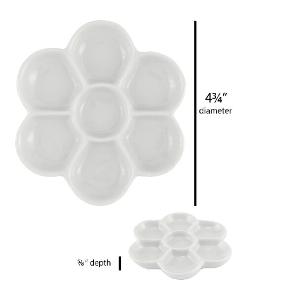 Creative Mark Glazed Stacking Style Nesting Palettes Porcelain Paint Palette Tray for Watercolor, Gouache, Color-Mixing - Paint Tray for Kids and Adults - 1 Pack