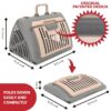 Sport Pet Designs, Foldable Plastic Travel Cat Carrier, for Pets 25 lb Limit, Gray