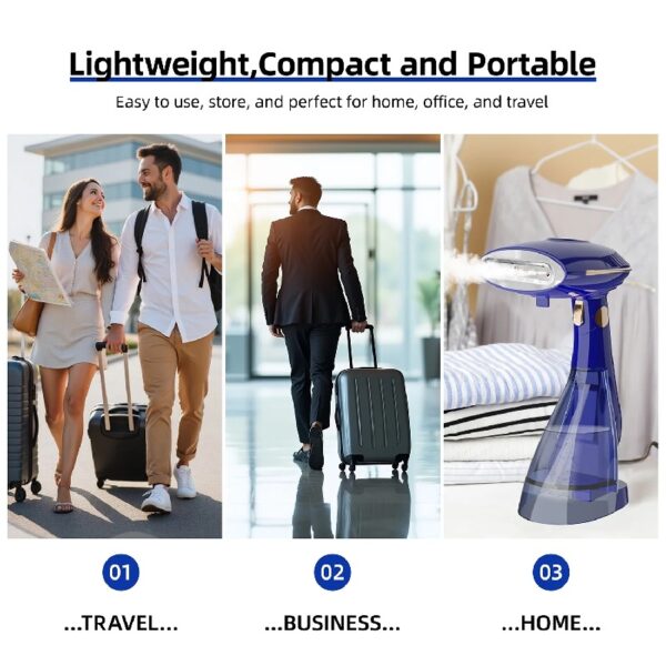 Steamer for Clothes, 1500W Handheld Clothing Steamer for Garment, 168/288ml Big Capacity Steam Iron, for Home, Office