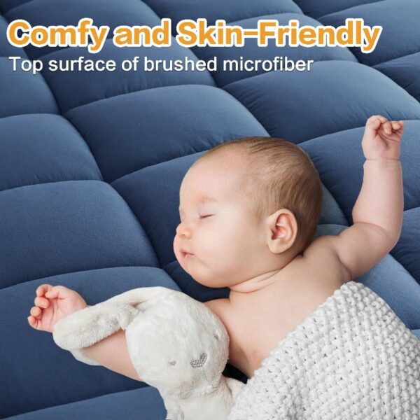 100% 400TC Mattress Topper Queen for Back Pain, Extra Thick Cooling Mattress Pad, Mattress Protector Pillow Top Mattress Cover with 8-21