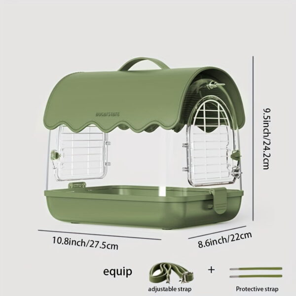 1pc Acrylic Bird Cage With Bird Bag, Parrot Outdoor Ornamental Bird Cage, Can Be Carried Outdoors, Bird Supplies