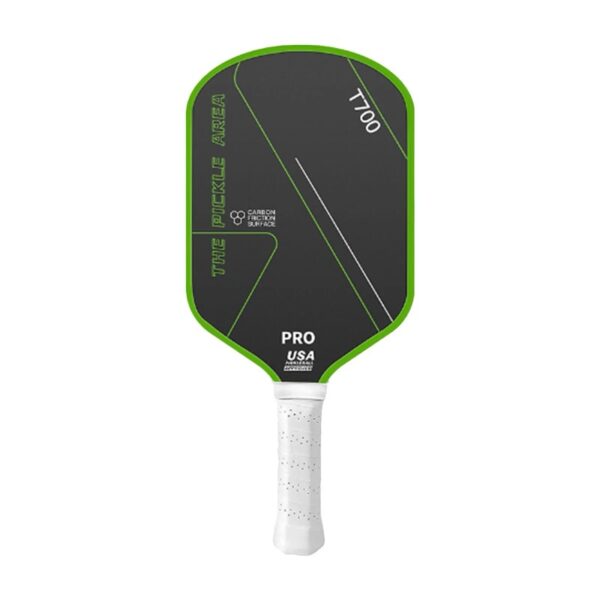 Paddle withRaw Carbon Fiber Surface and PP Honeycomb Core , Pickle Ball Racket Designed for Spin and Consistency,Green