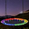 40” Tree Swing with LED Lights for Kids Adults, Indoor Outdoor Flying Saucer Swing with Adjustable Multi-Strand Hanging Ropes for Tree, Backyard, Playground ,Colorful