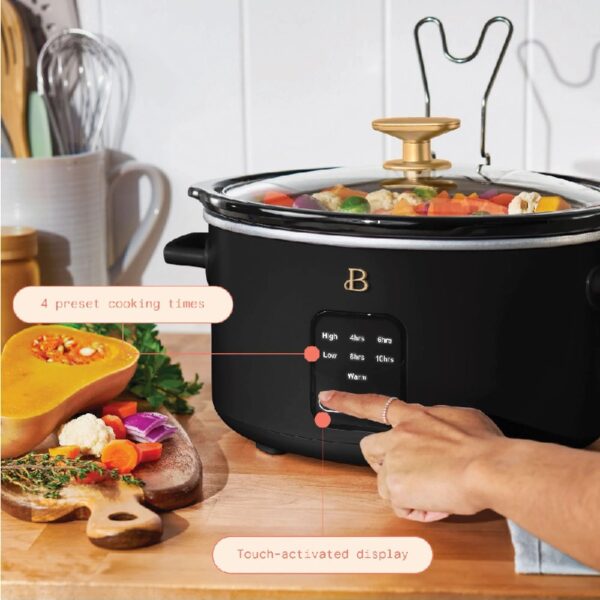 4Qt Slow Cooker with Touch-Activated Display, White Icing by Drew Barrymore