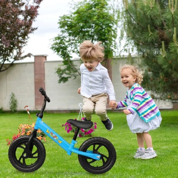 12 In Balance Bike for Kids 2-6 Years, Lightweight Toddler No Pedal Training Bike, Blue