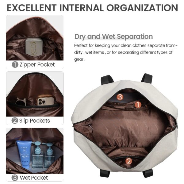 Travel Duffel Bag for Women, Large Weekender Overnight Bag, Carry-on Gym Bag with Separate Shoes Compartment, Mom Hospital Bags for Labor and Delivery with 2 Packing Cubes