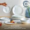 Blue Ribbons 12-Piece Glass Dinnerware Set (Service for 4)