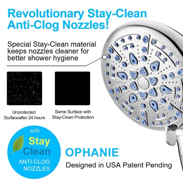 9 Setting Handheld Shower Head,High Pressure Shower Head with Filter,Silver