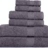 LINEN 6 Piece Set Bath Towels Set Grey Color 2 BATH TOWEL, 2 HAND TOWEL AND 2 WASHCLOTHS
